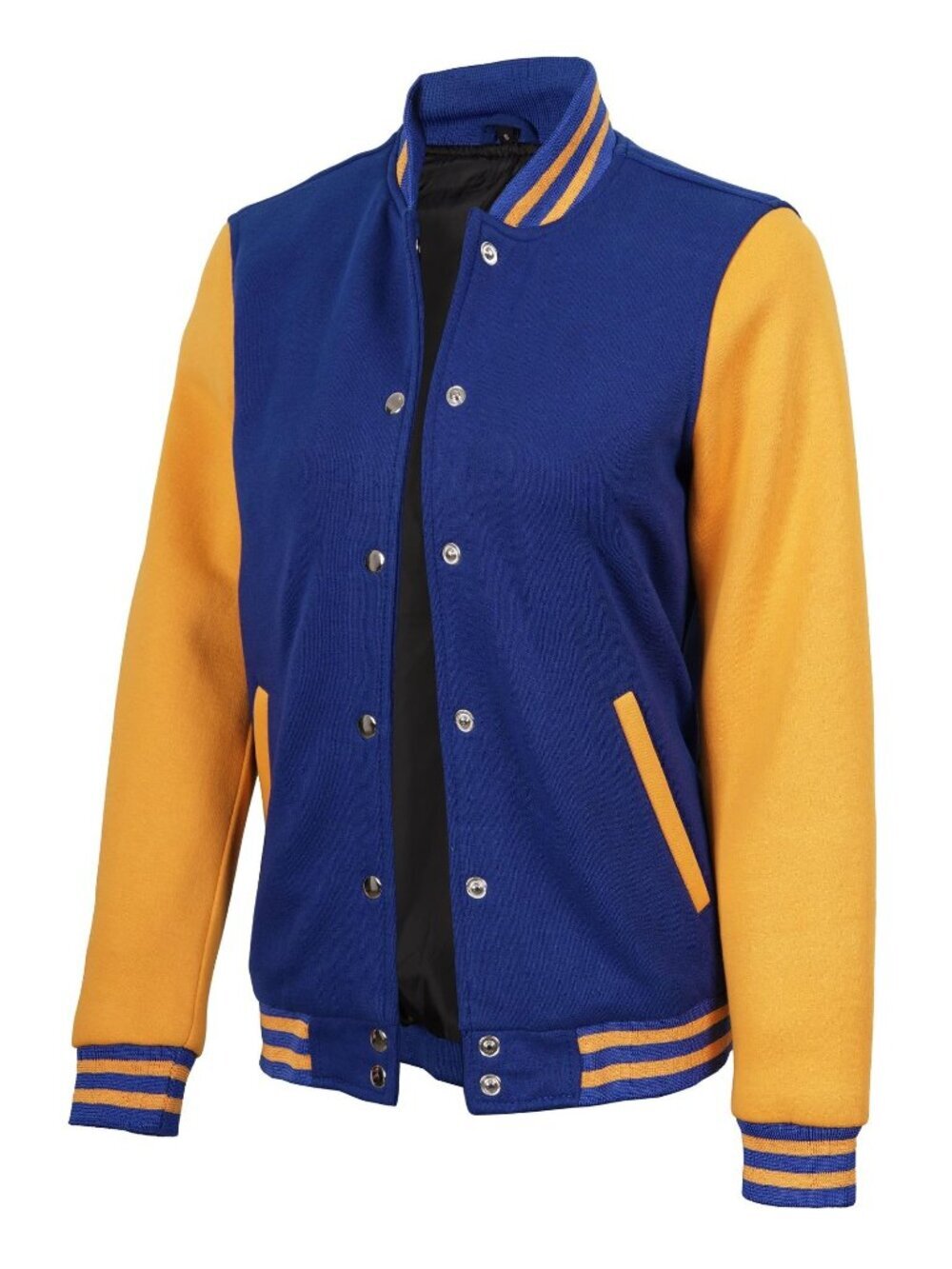 Decrum Medium Royal Blue And Yellow Varsity Jacket Women Letterman Jacket